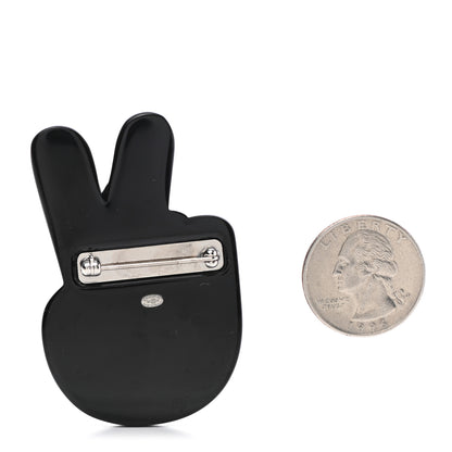Chanel Resin Peace Sign Emoji Brooch Red White Blue 3 of 5