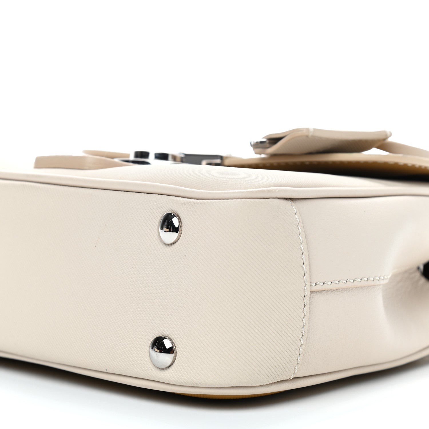 Burberry Trench Calfskin Small DK88 Top Handle Bag Limestone Ochre