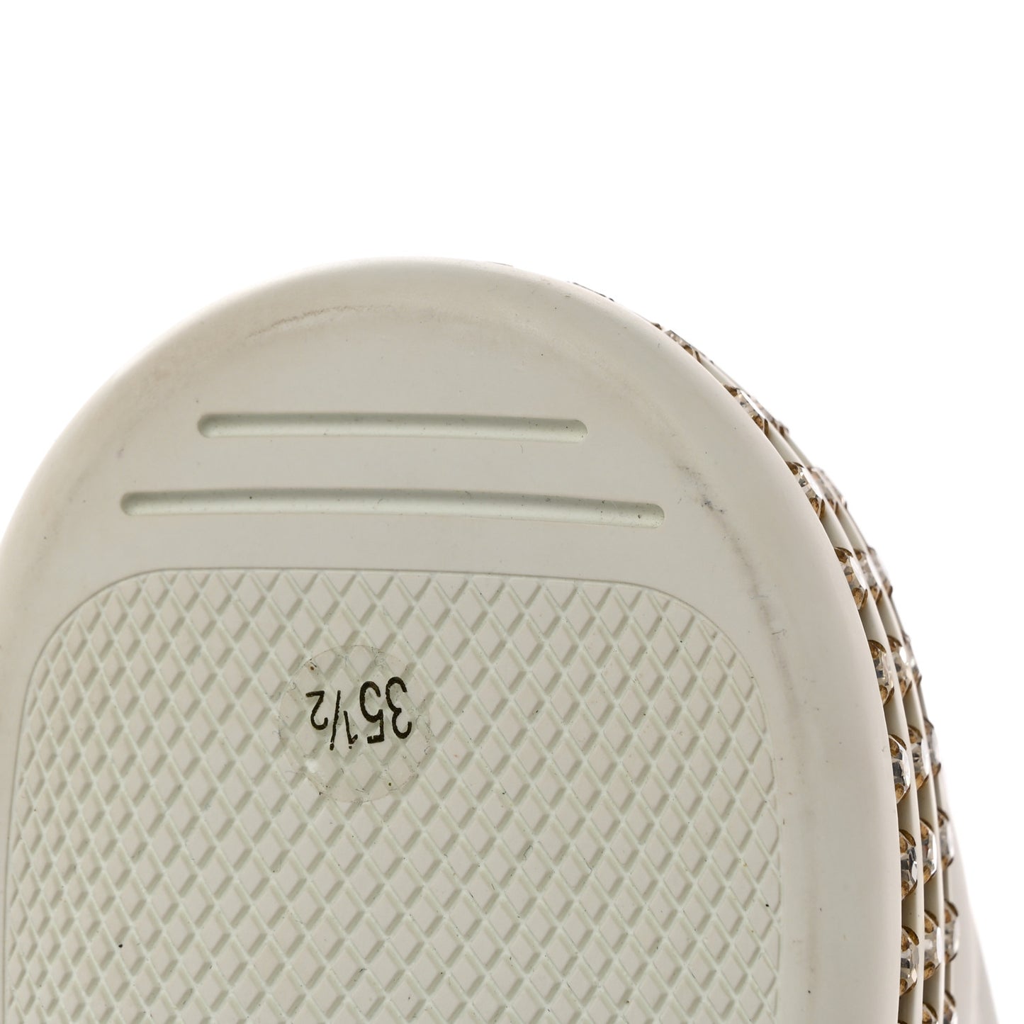 Calfskin Crystal Web Bee Embroidered Womens Ace Platform Sneakers 35.5 White