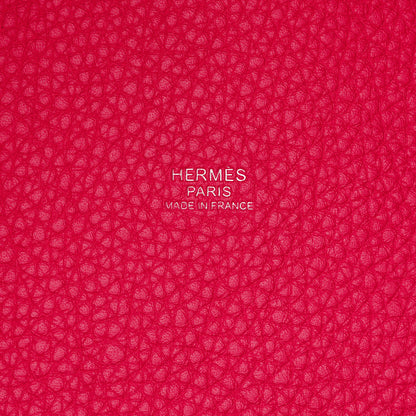 Hermes Taurillon Clemence Swift Eclat Picotin Lock 22 MM Framboise Rouge Sellier 6 of 10