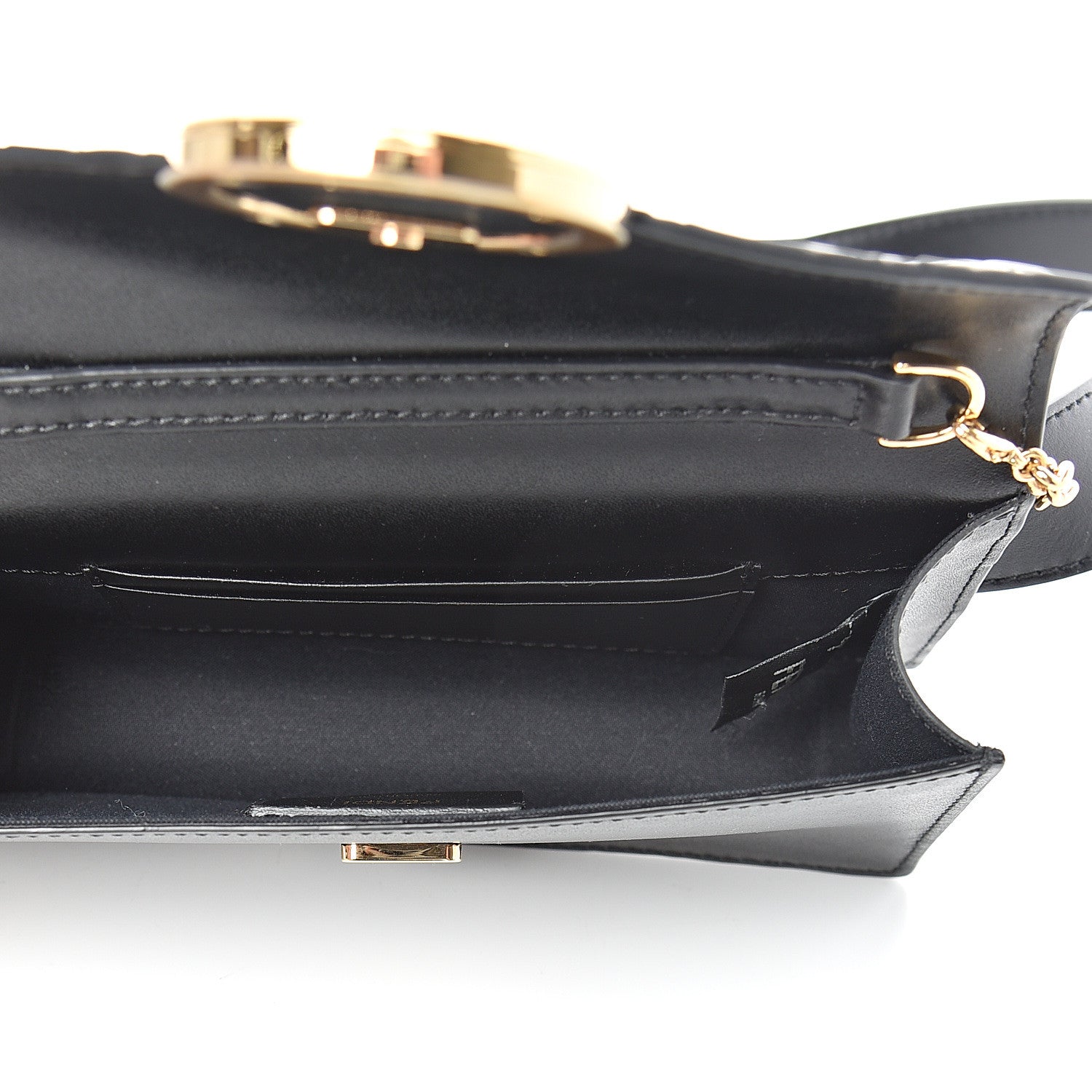 Fendi Vitello Liberty F is Fendi Bi-Color FF 1974 Embossed Envelope Belt Bag Maya Black 7 of 12