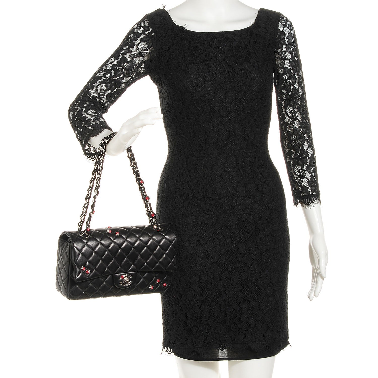 Chanel Lambskin Quilted Medium Ladybug Flap Black 2 of 9