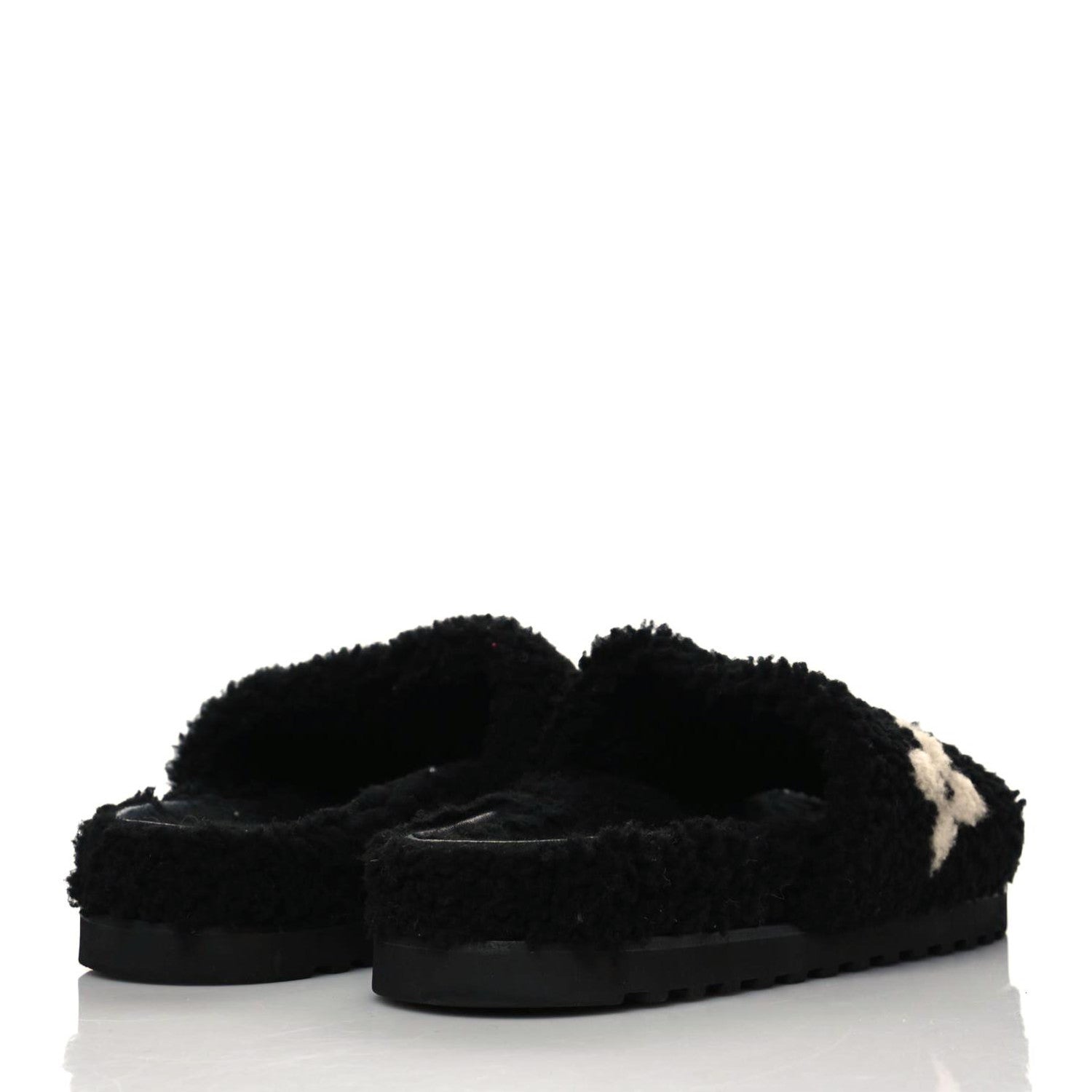Louis Vuitton Shearling Paseo Flat Comfort Mule 39 Black 4 of 8