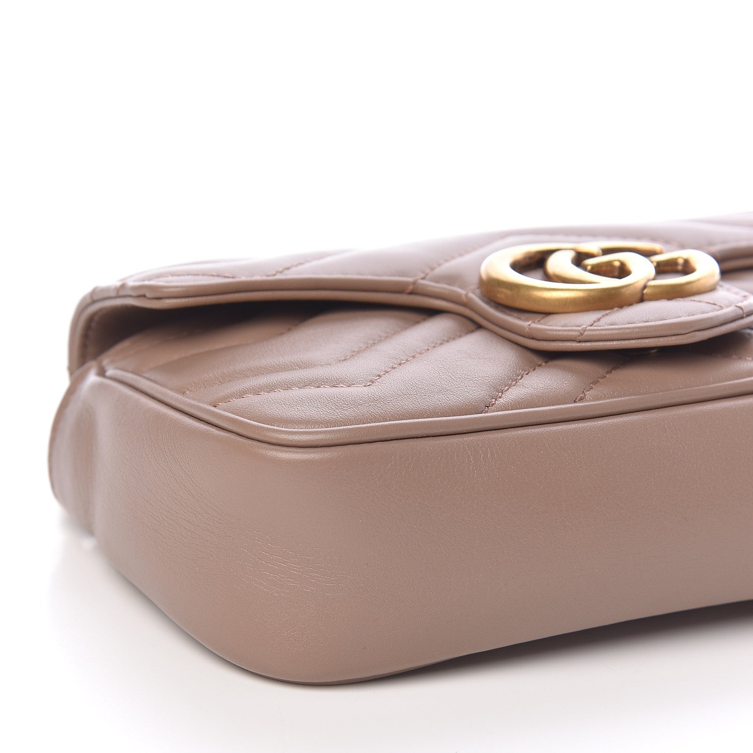Gucci Calfskin Matelasse Super Mini GG Marmont Shoulder Bag Porcelain Rose 8 of 13