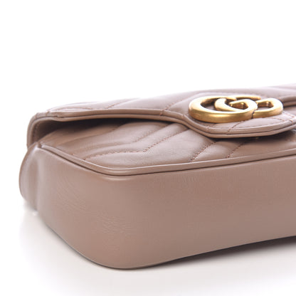 Gucci Calfskin Matelasse Super Mini GG Marmont Shoulder Bag Porcelain Rose 8 of 13