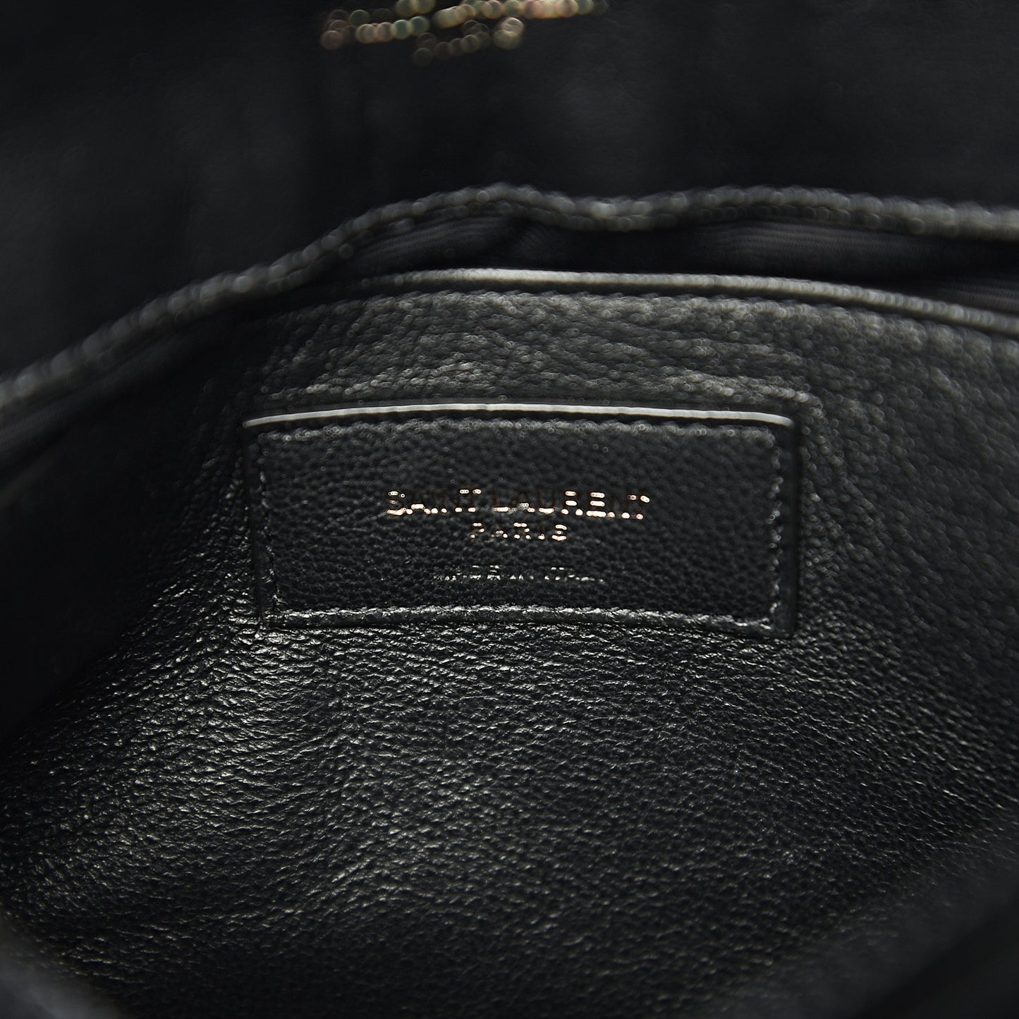 Calfskin Y Quilted Monogram Small Loulou Chain Satchel Black