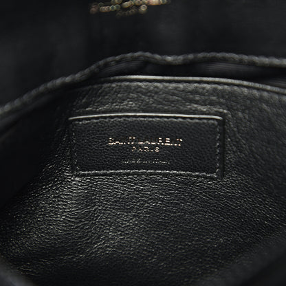 Saint Laurent Calfskin Y Quilted Monogram Small Loulou Chain Satchel Black 6 of 9