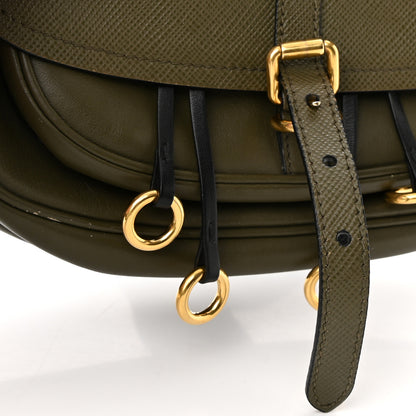 Prada Saffiano Cuir Calf Corsaire Bag Militare Black 14 of 14