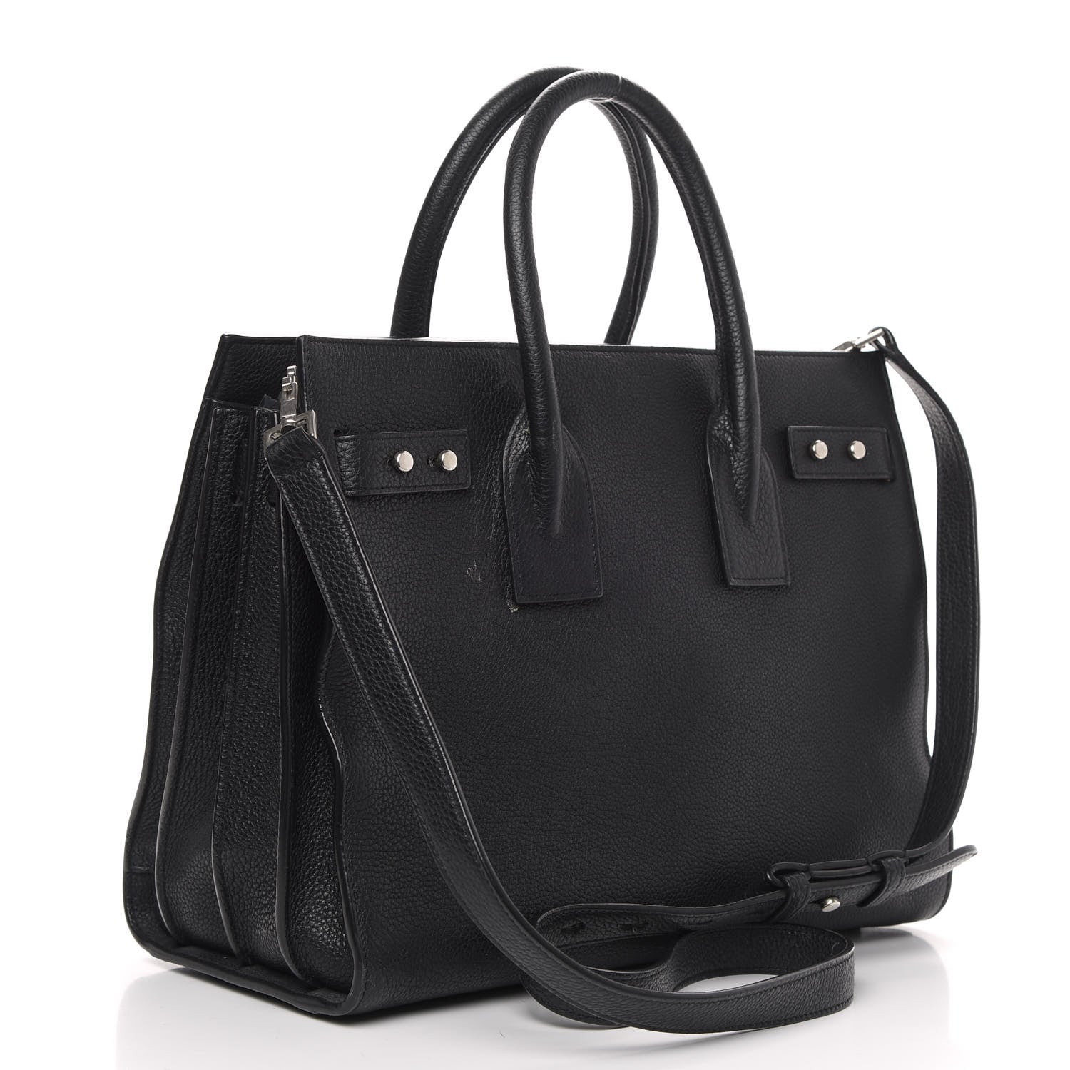 Saint Laurent Grained Calfskin Small Supple Sac De Jour Black 4 of 15