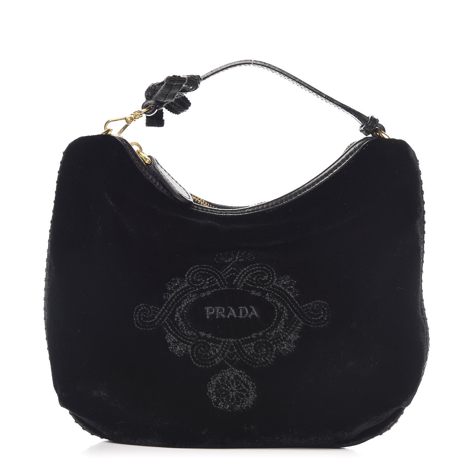 Prada Velluto Logo Pochette Black 1 of 8