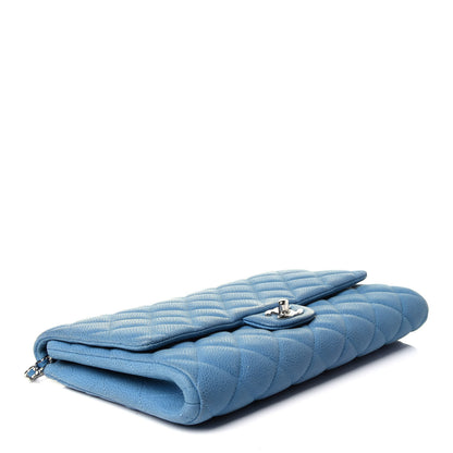 Chanel Iridescent Caviar Quilted Clutch With Chain Flap Blue 4 of 12