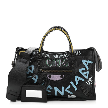 Balenciaga Agneau Graffiti All Over Classic Hardware S City Black Multicolor 1 of 11