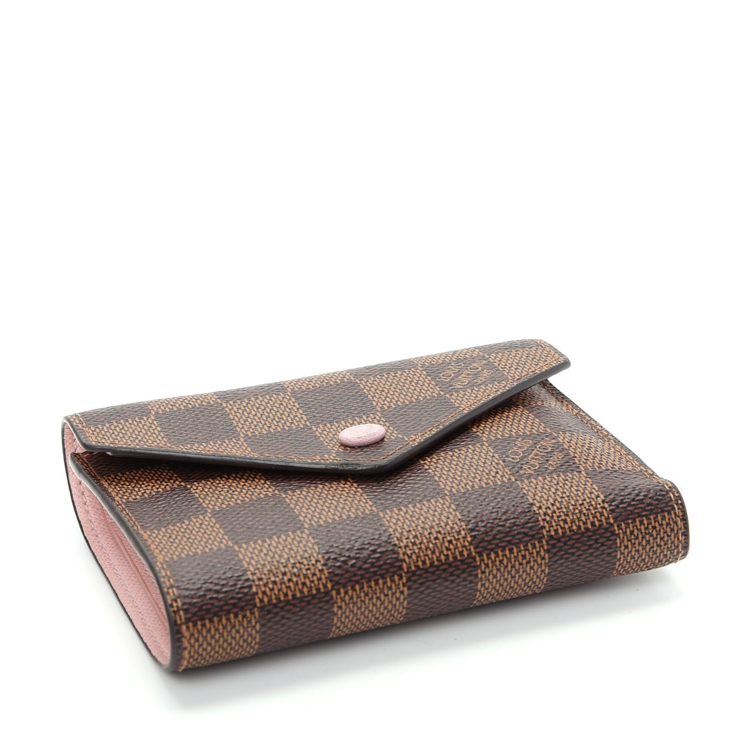 Damier Ebene Victorine Wallet Rose Ballerine