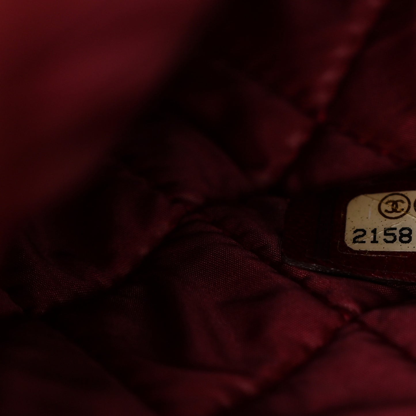 Velvet Quilted Large Chanel Cosmetic Case Burgundy