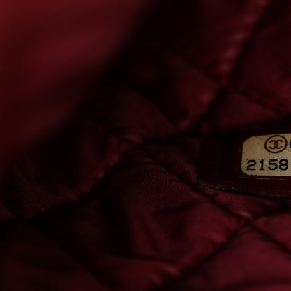 Chanel Velvet Quilted Large Chanel Cosmetic Case Burgundy 7 of 9