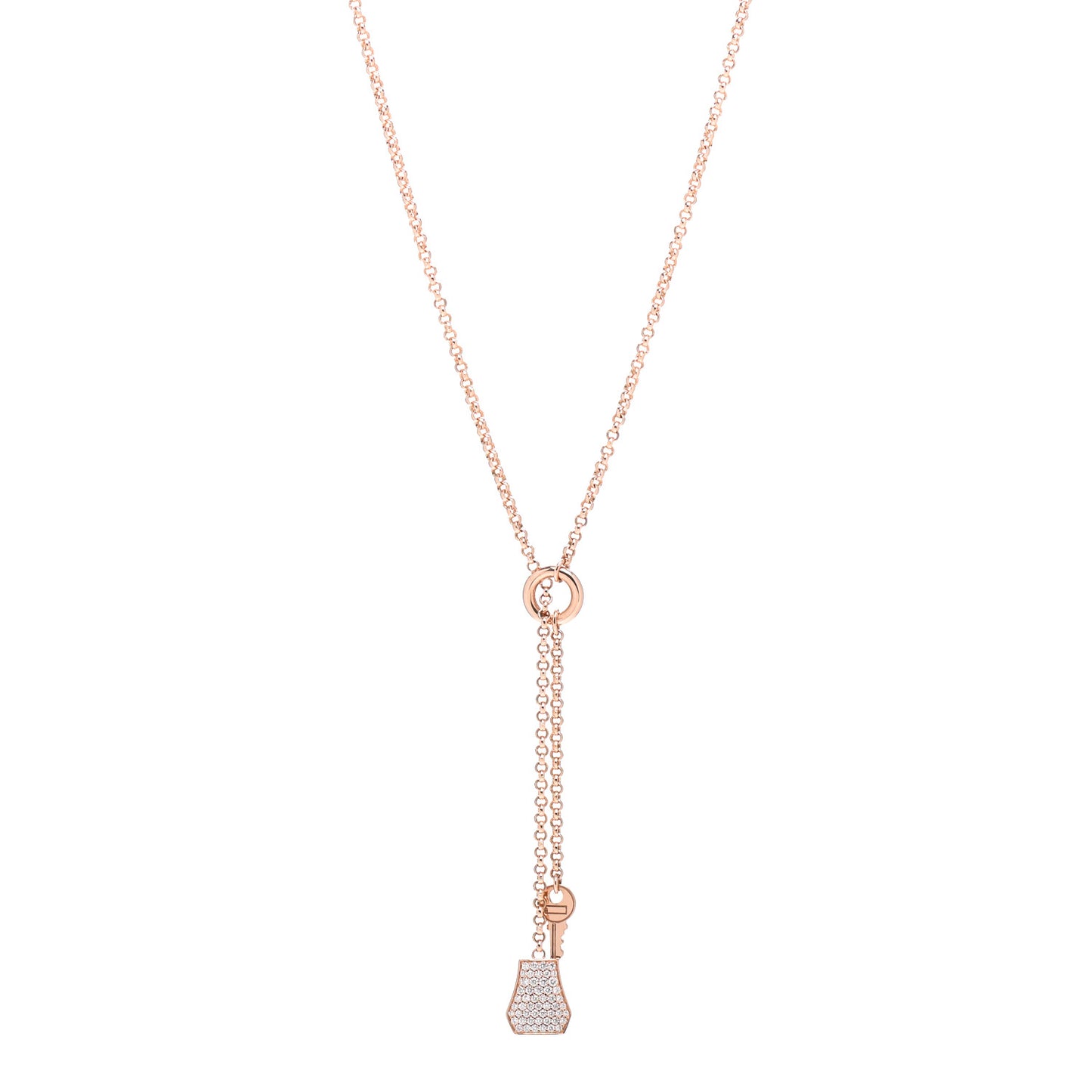 18K Rose Gold Diamond PM Kelly Clochette Necklace