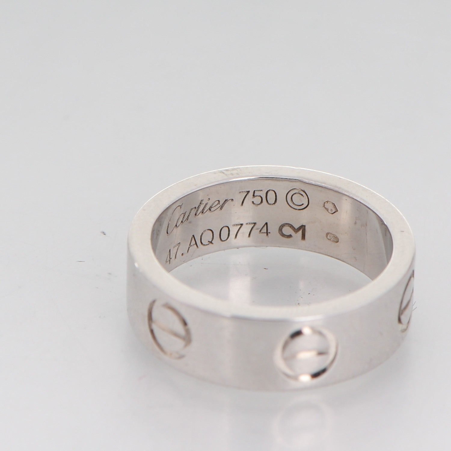 Cartier 18K White Gold 5.5mm LOVE Ring 47 4 4 of 5