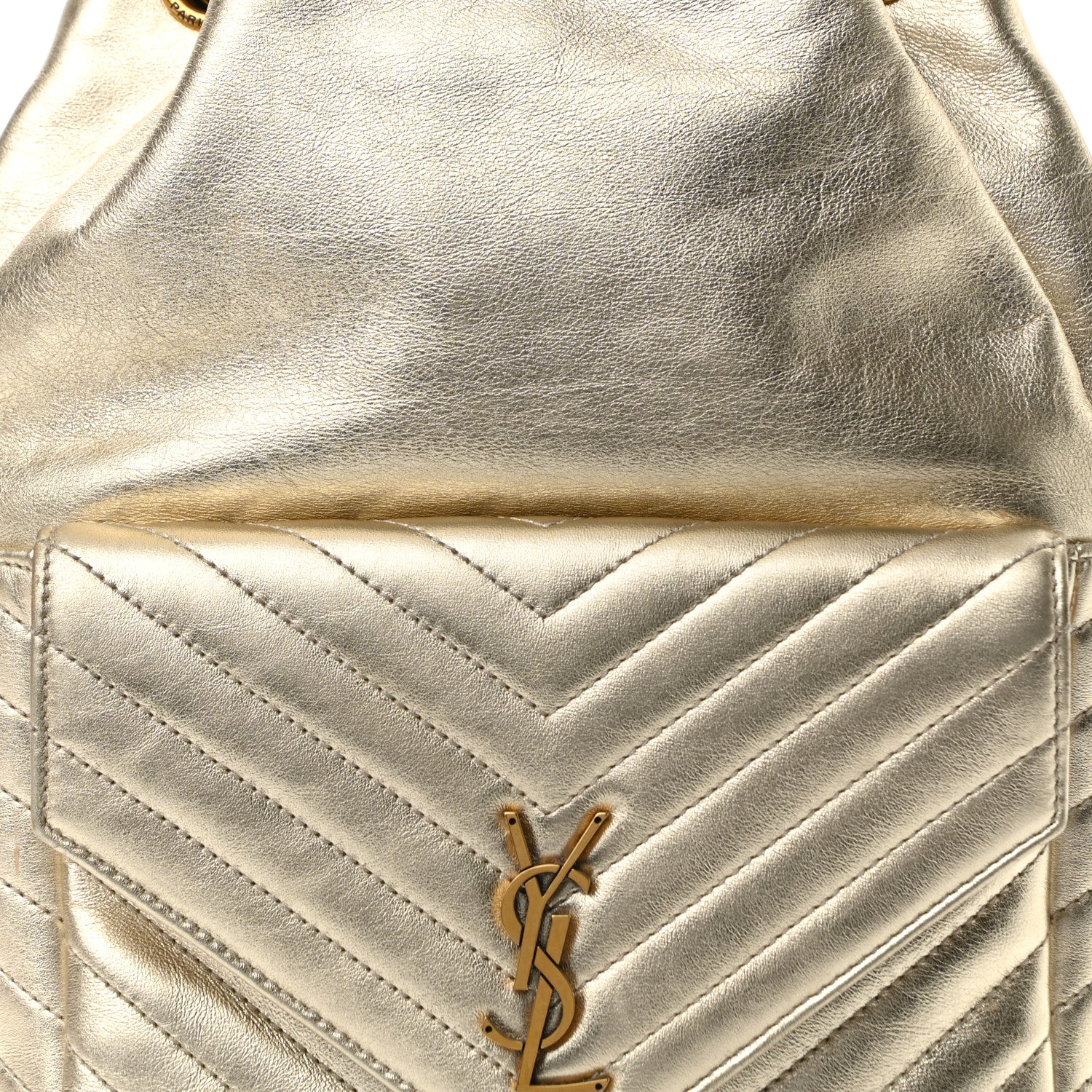 Saint Laurent Lambskin Matelasse Monogram Joe Backpack Pale Gold 7 of 10
