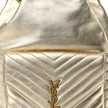 Saint Laurent Lambskin Matelasse Monogram Joe Backpack Pale Gold 7 of 10