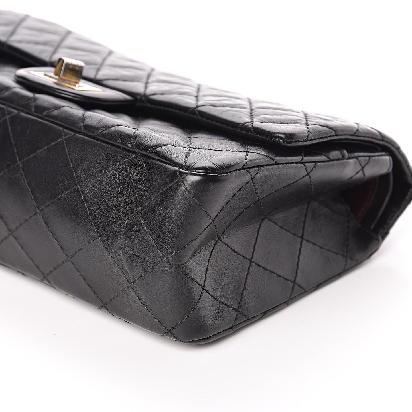 Aged Calfskin Quilted 2.55 Reissue 225 Flap Black