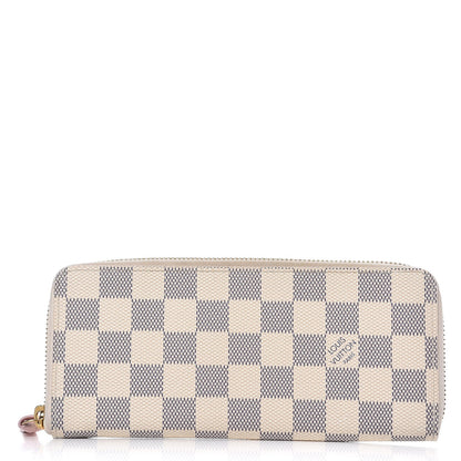 Louis Vuitton Damier Azur Clemence Wallet Rose Ballerine 1 of 7