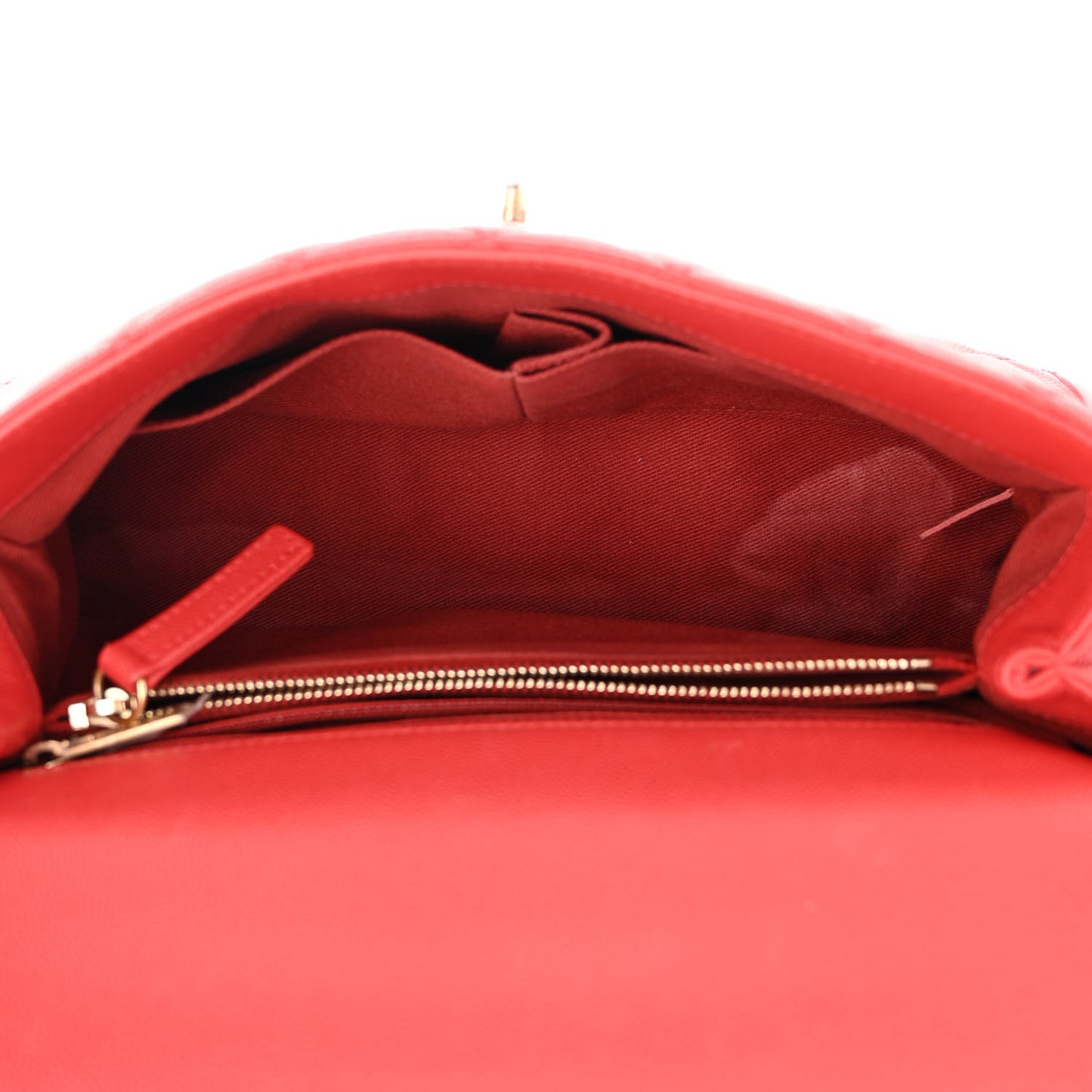 Caviar Quilted Small Coco Handle Flap Red