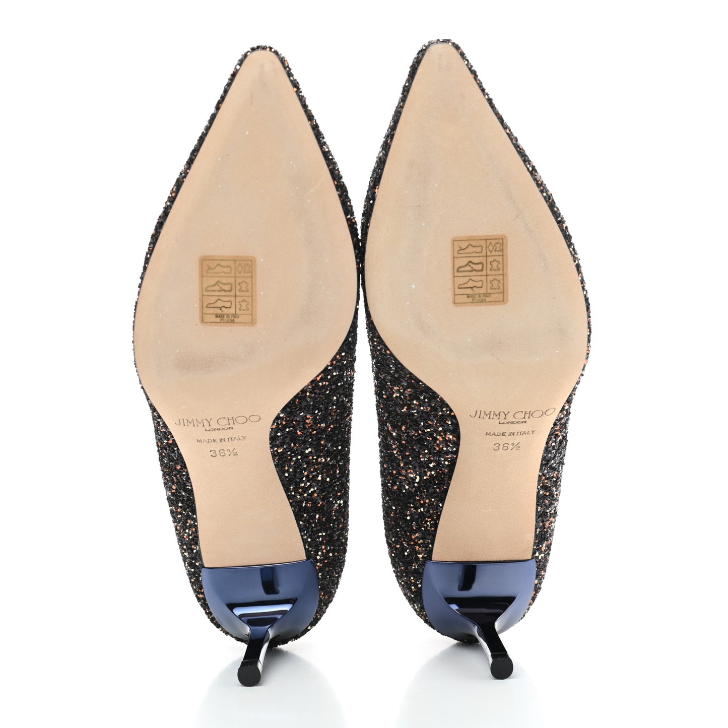 Glitter Pointy Toe Romy 60 Pumps 36.5 Amethyst Mix