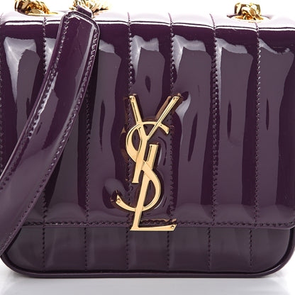 Saint Laurent Patent Matelasse Monogram Small Vicky Chain Bag Prunia 8 of 10
