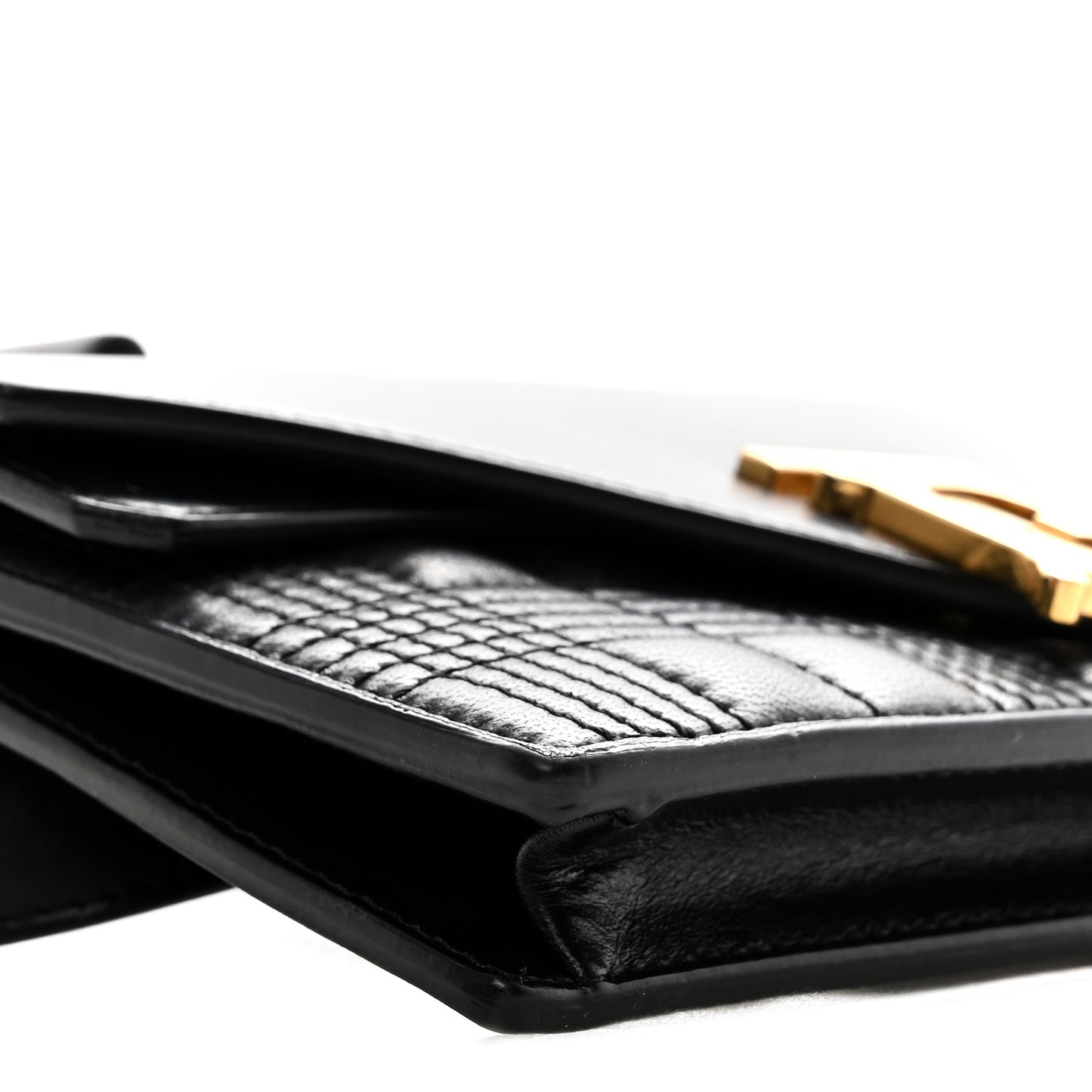 Smooth Calfskin Quilted Check TB Envelope Belt Bag Black