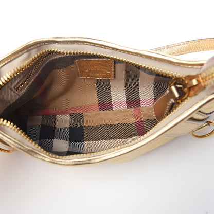 Burberry Metallic Calfskin Shoulder Bag Gold 4 of 10