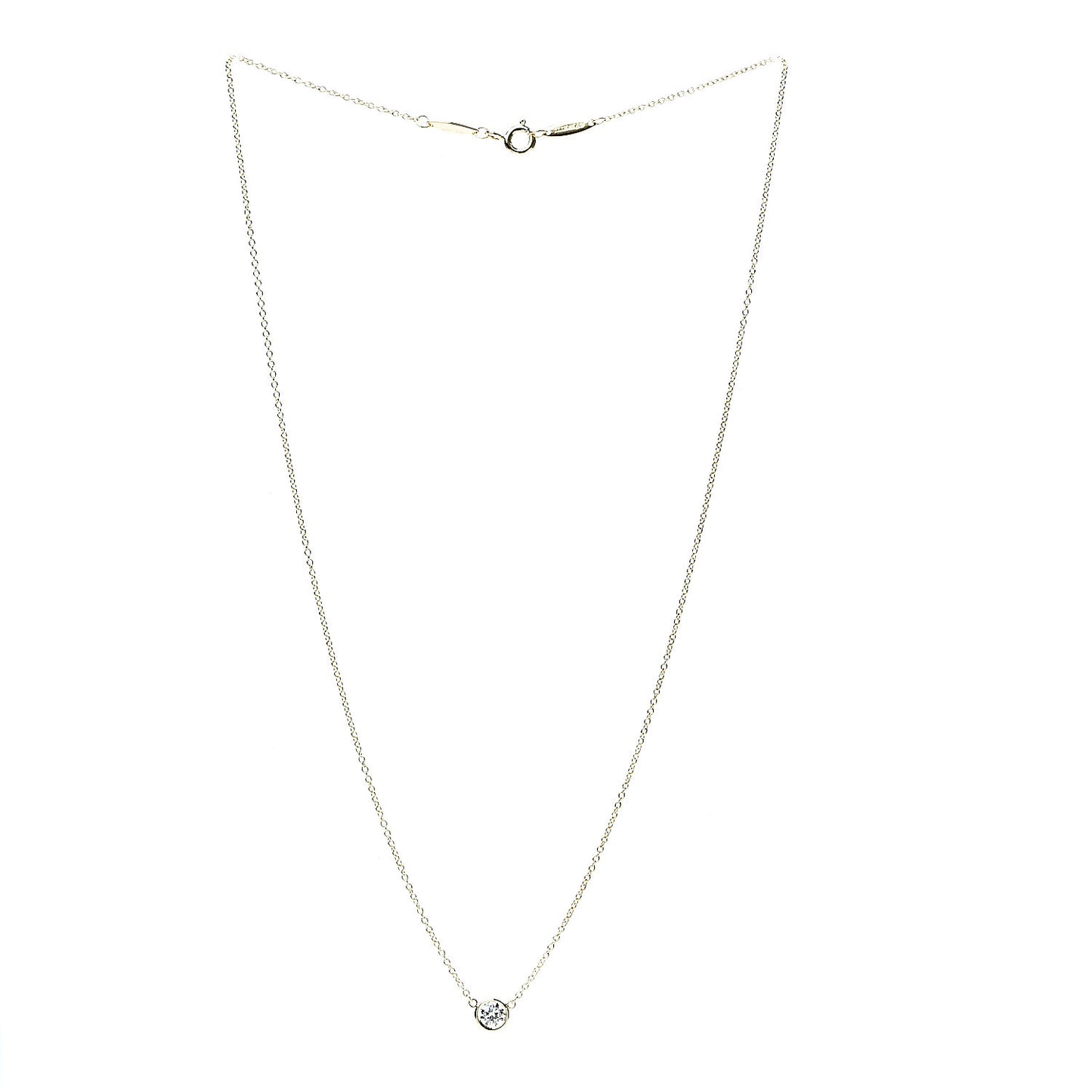 18K Yellow Gold Diamond .25ct Elsa Peretti Diamonds by the Yard Pendant Necklace