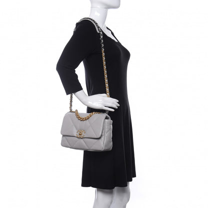 Chanel Lambskin Quilted Medium Chanel 19 Flap Grey 2 of 11