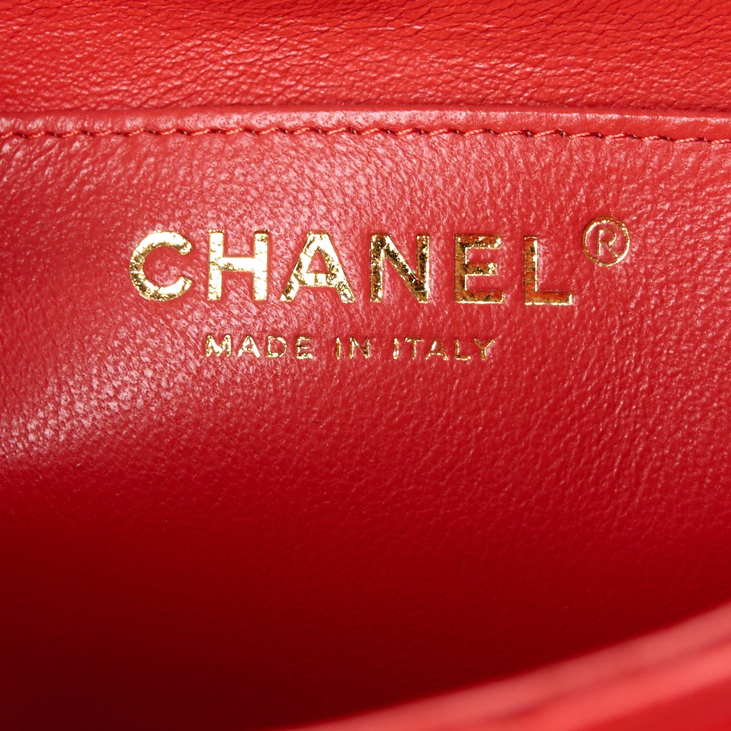 Chanel Lambskin Chevron Quilted Mini Rectangular Flap Red 7 of 12