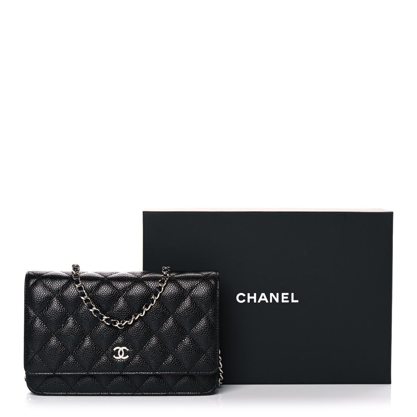 Caviar Quilted Wallet On Chain WOC Black