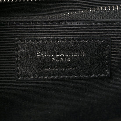 Saint Laurent Calfskin Crocodile Embossed Large Monogram Satchel Fog 6 of 9