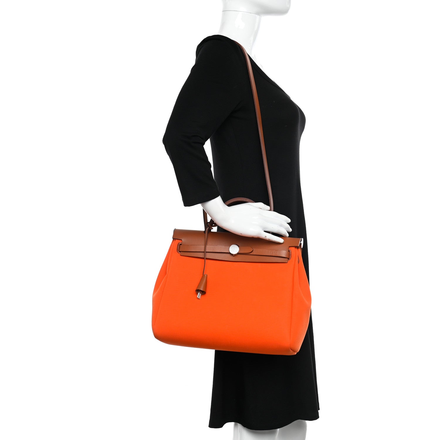 Hermes Vache Hunter Toile Herbag Zip 31 PM Orange 2 of 11
