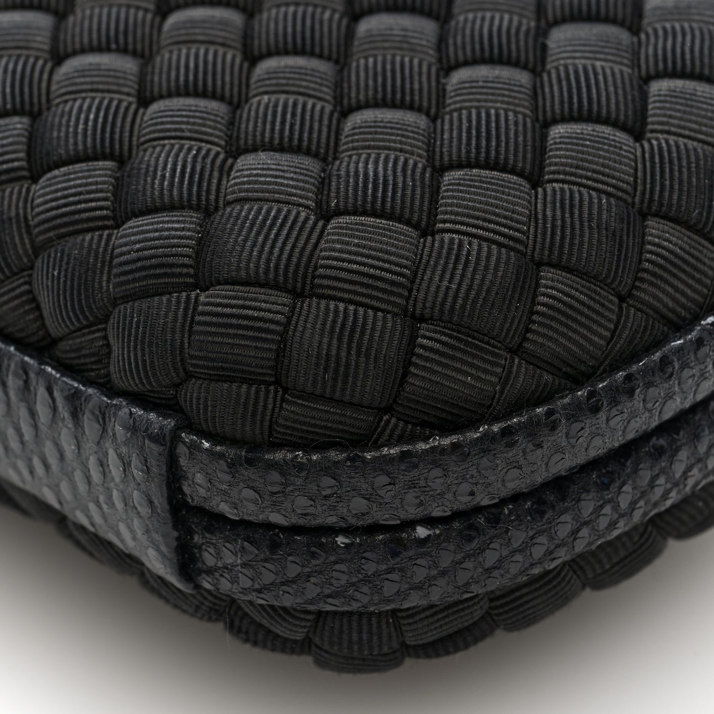 Silk Faille Ayers Intreccio Impero Stretch Knot Clutch Black