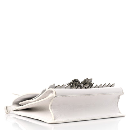 Burberry Grainy Calfskin Broguing Tassel Small Macken Crossbody Bag Chalk White 4 of 14