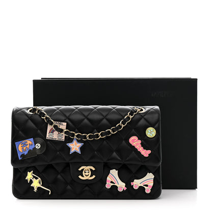 Chanel Lambskin Quilted Medium Hollywood Charms Double Flap Black 14 of 14