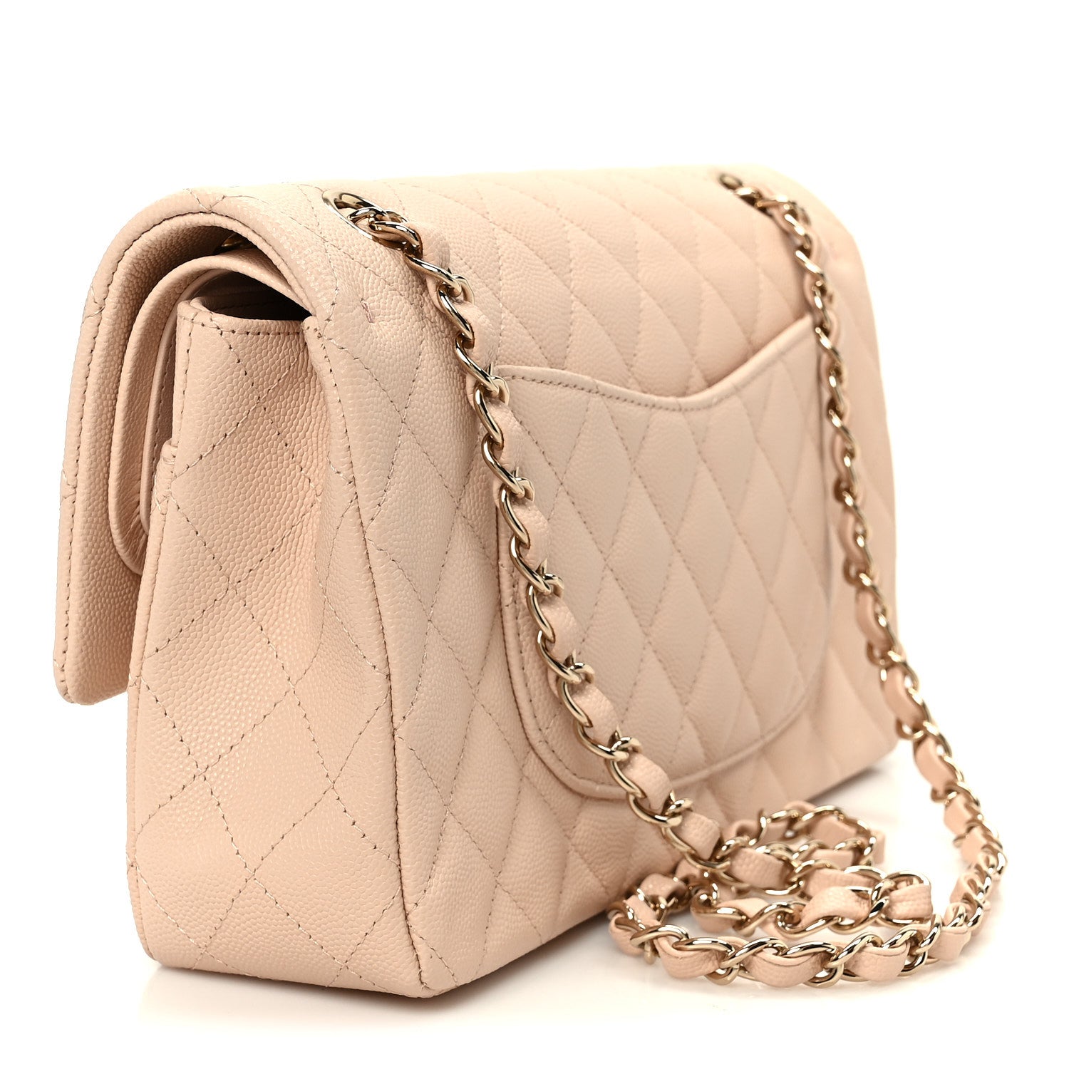 Chanel Caviar Quilted Medium Double Flap Light Beige 3 of 10