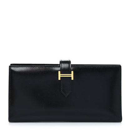 Hermes Box Bearn Gusset Wallet Black 1 of 9