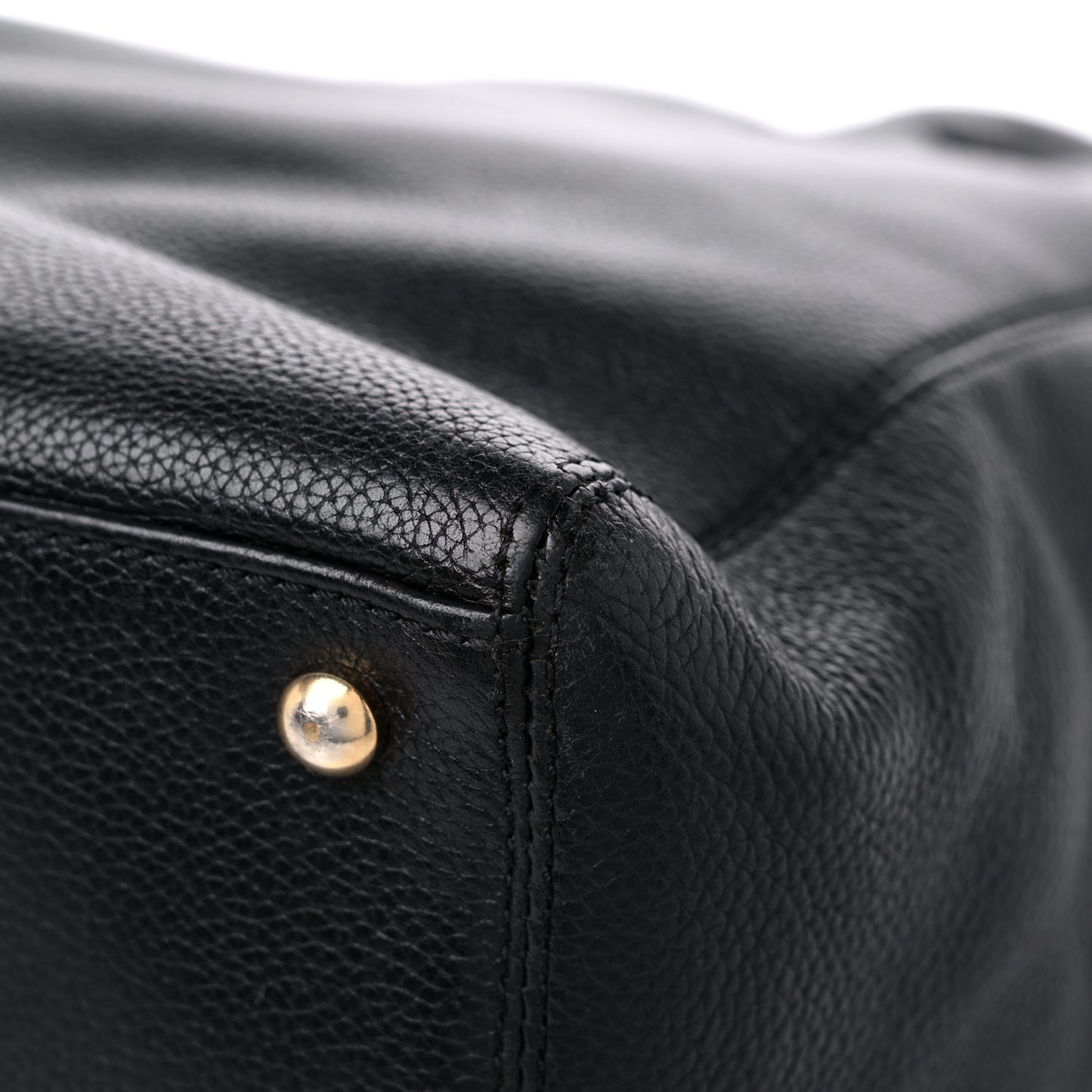 Calfskin Tall Cerf Tote Black