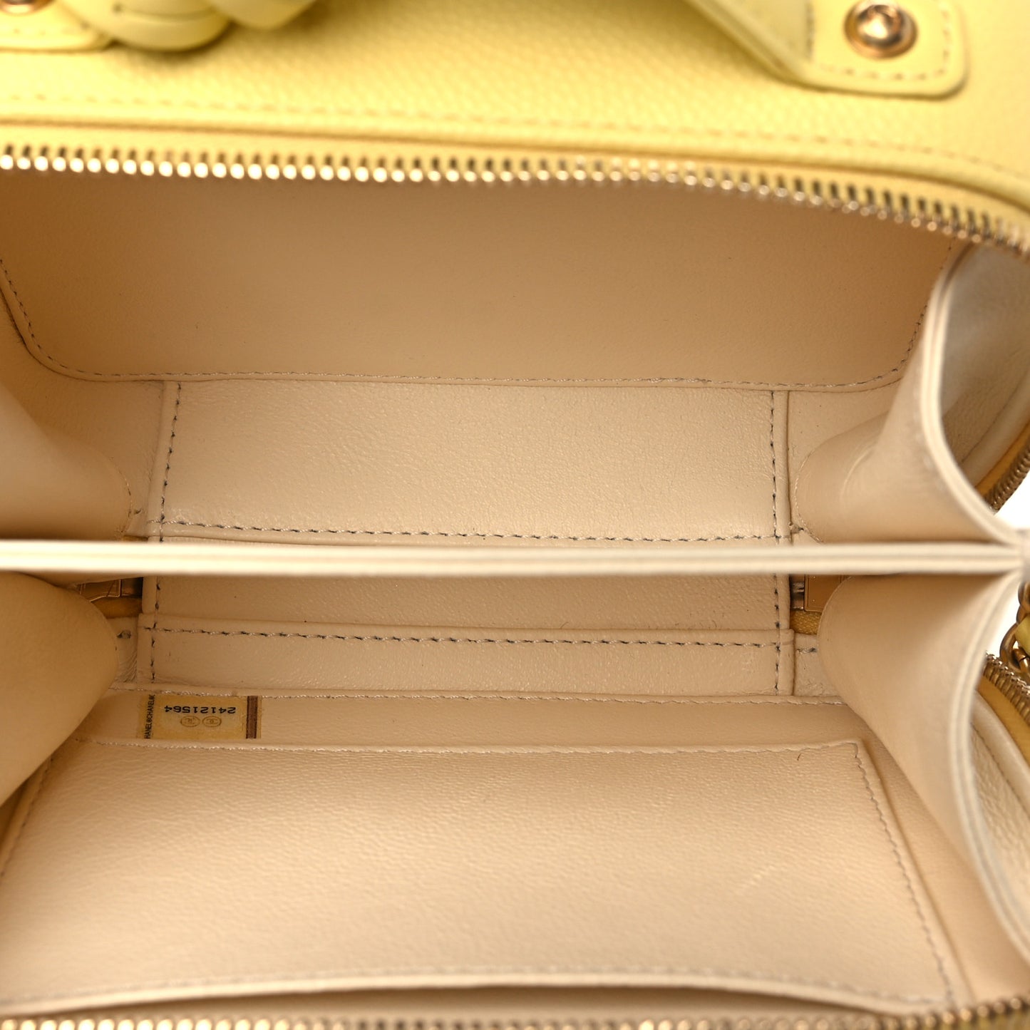 Caviar Quilted Small CC Filigree Vanity Case Yellow