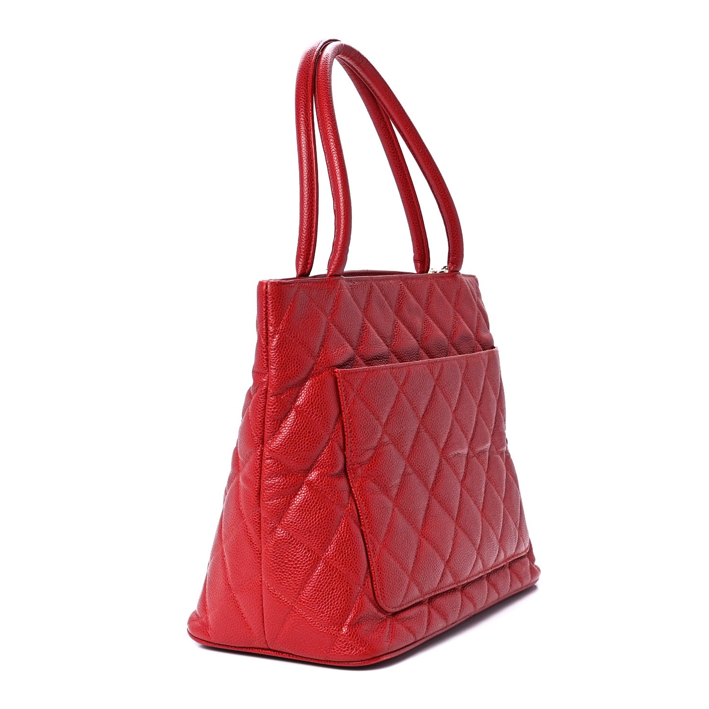 Caviar Quilted Medallion Tote Red