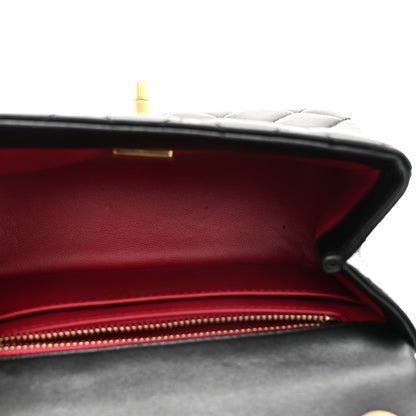Chanel Lambskin Quilted Mini Sweet Camellia Flap Black 5 of 10