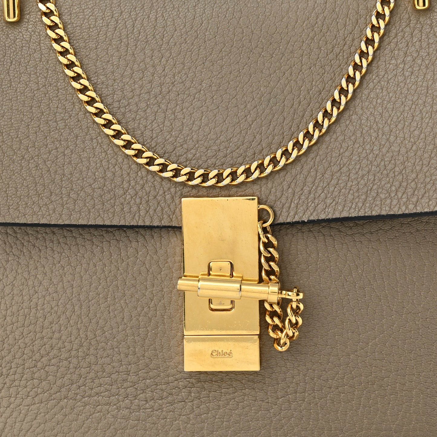 Grained Lambskin Mini Drew Shoulder Bag Motty Grey