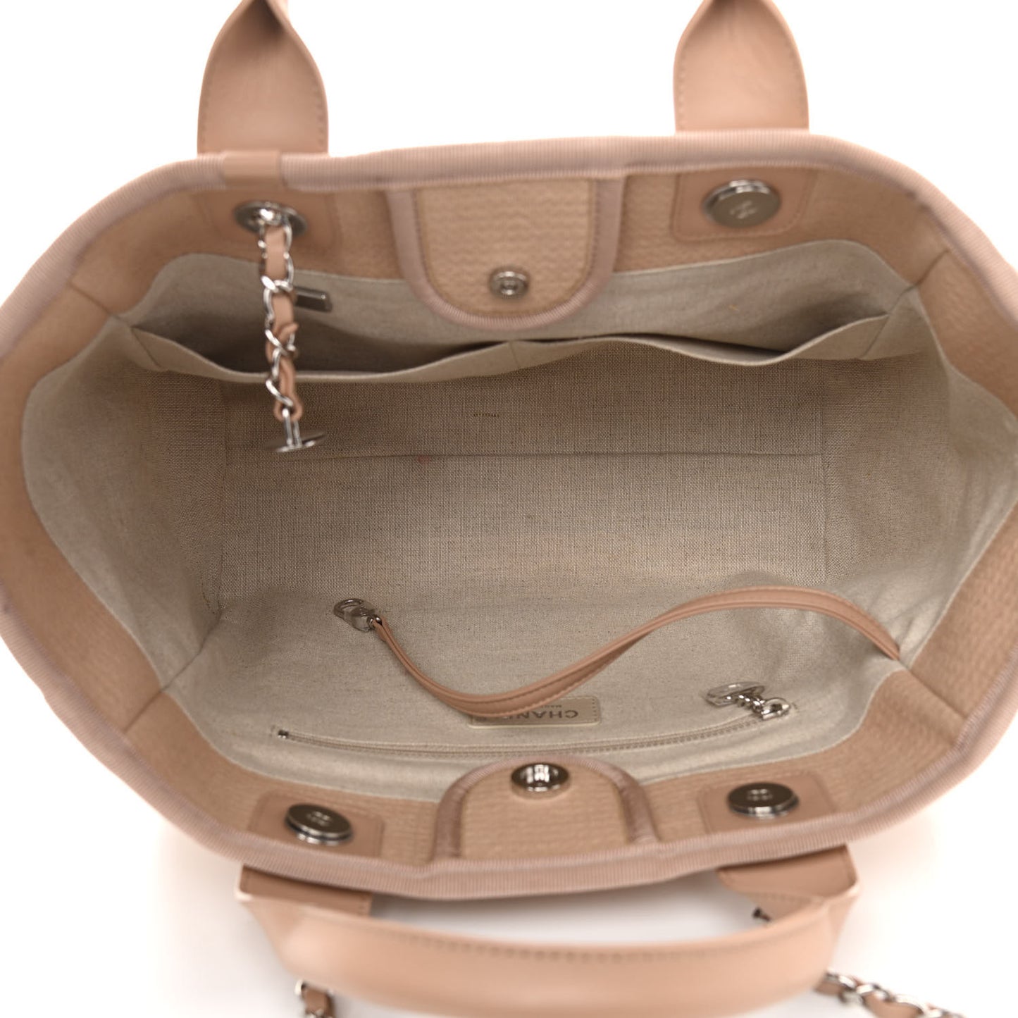 Mixed Fibers Small Deauville Tote Beige