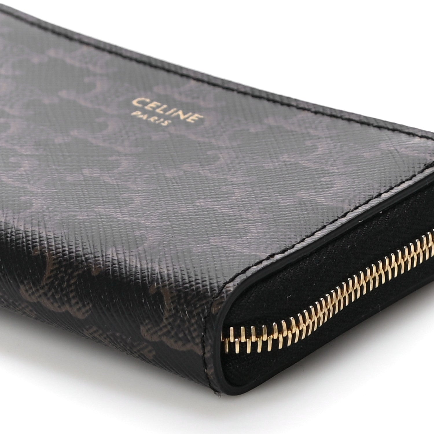 Celine Triomphe Canvas Zipped Coin Purse Black 9 of 10