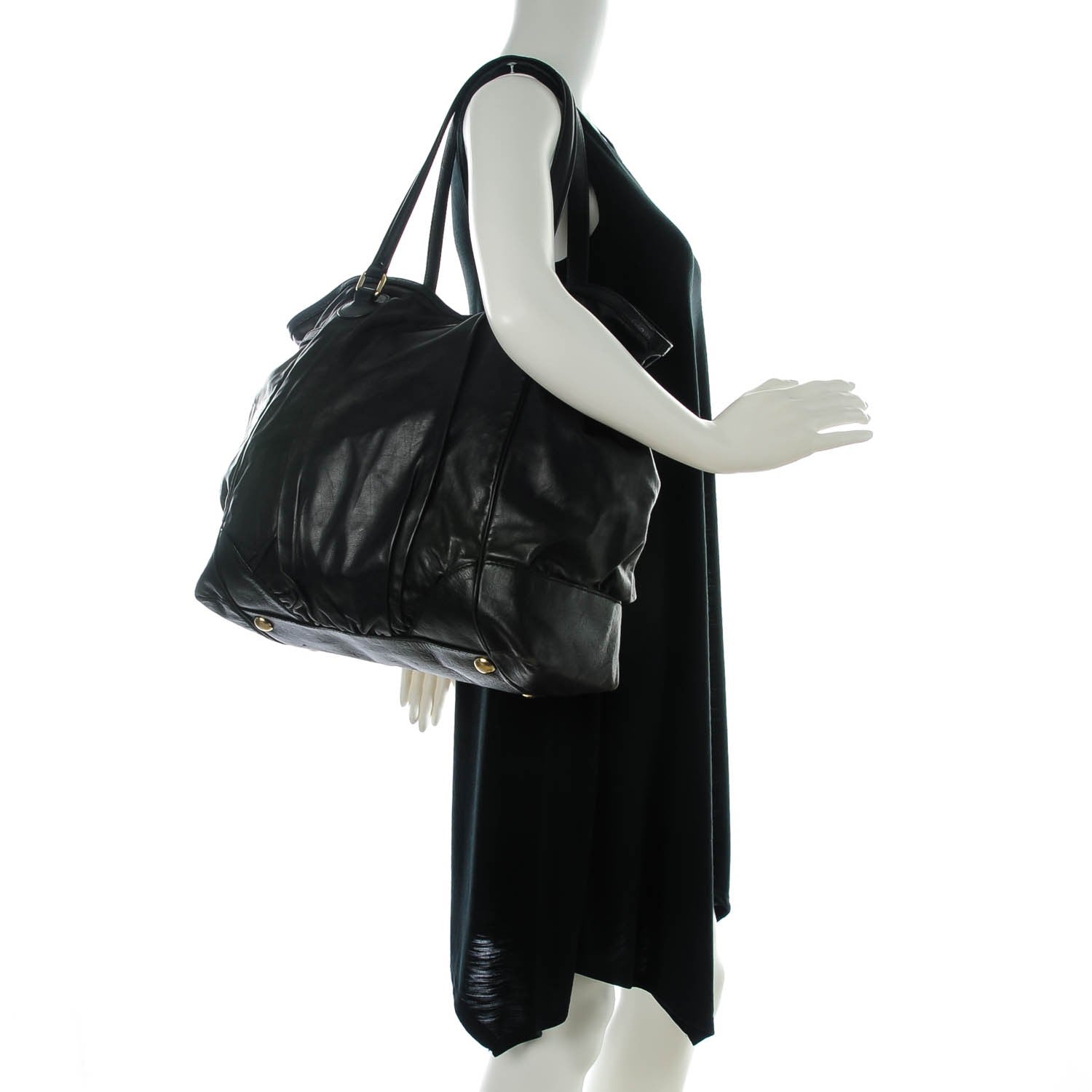 Gucci Calfskin Large Full Moon Tote Black 2 of 9