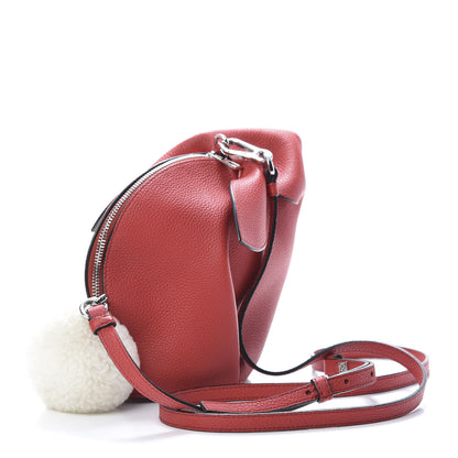 Loewe Calfskin Shearling Mini Bunny Crossbody Bag Red 3 of 12